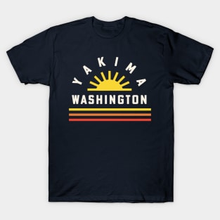 Yakima Washington Retro Vintage Stripes Sunset T-Shirt